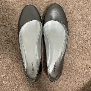Silver Ballet Flats